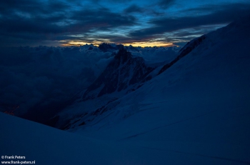 Favoriete foto van Rinke, in de vroege ochtend op de Mont Blanc. Foto F. Peters