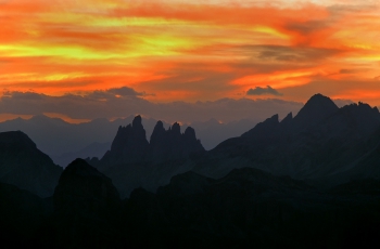 Hemelbrand, Cunturines Spitze, Dolomieten, Italië. Foto Frank Peters