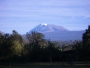 De top van de Kibo, de hoogste van drie vulkanen van de Kilimanjaro.