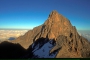 De top van Mount Kenya in Kenia