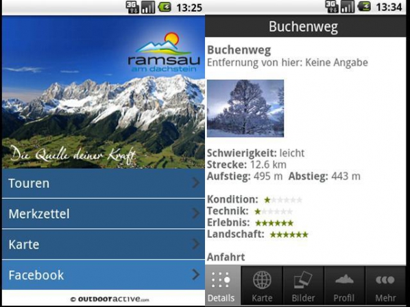De Ramsau-am-Dachstein-app van het toerismebureau