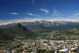 Uitzicht op de Dolomieten vanaf Castel Pergine