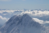 Zugspitze in de wolken. 