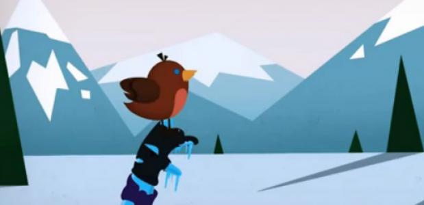 Scene uit film Italiaanse Alpenclub over veilig wintersporten
