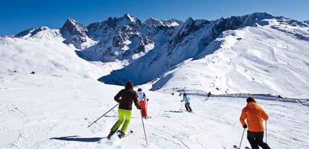 Skigebied Hochzeiger in het Pitztal in Tirol - Oostenrijk.