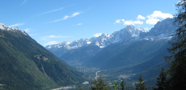Op weg naar Col de Voza - uitzicht op Les Houches en Chamonix. Foto Constantijn K