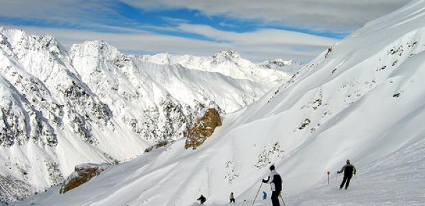 Ischgl in Tirol in betere tijden met meer sneeuw.