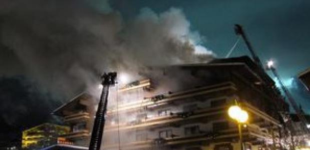 Hotelbrand in wintersportoord Saalbach Hinterglemm
