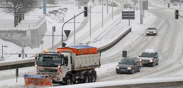 Sneeuwruimer aan het werk