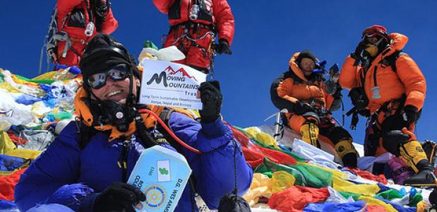 Klimmers op de top van Mount Everest