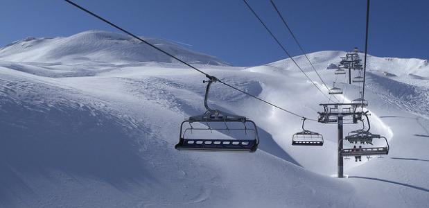 Skilift in het skigebied Tignes in Val d'Isere in Frankrijk