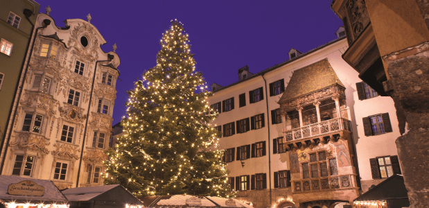 kerstmarkt in de alpen