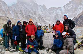 Klimmers in Everest Base Camp