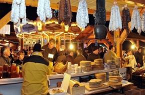 Een markt met lokale producten in het Franse skigebied Châtel