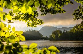 Uitzicht op de Hechtsee in de buurt van Kufstein 