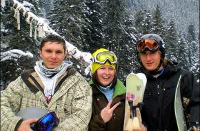 Russische wintersporters. Foto acidka