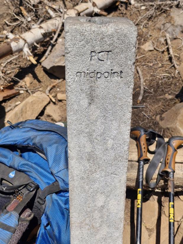 het punt halverwege de pacific crest trail